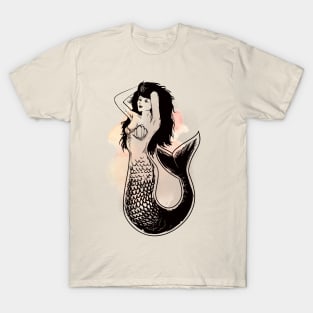 Deep Sea Mermaid Watercolor Fashion T-Shirt